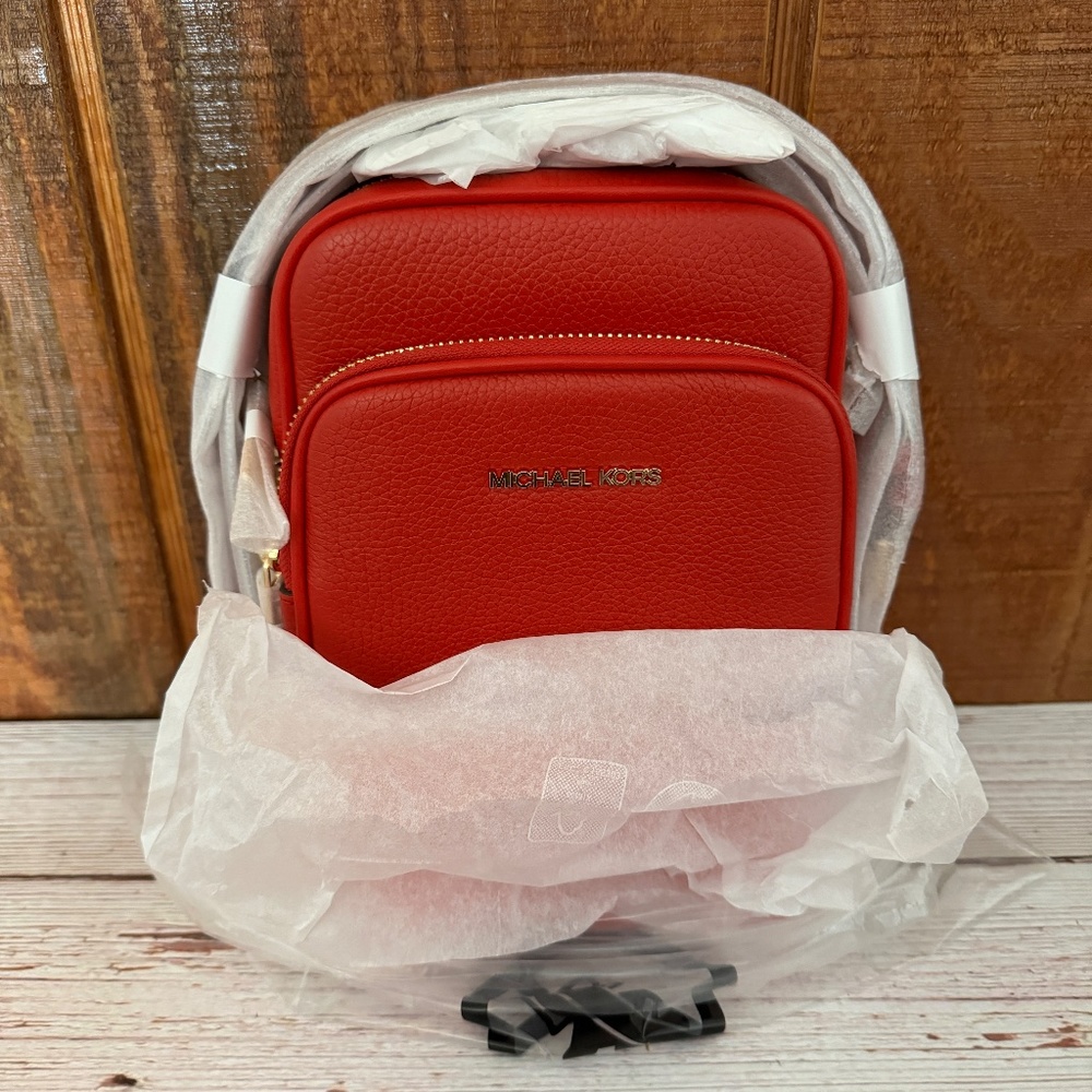 Michael Kors Jet Set Travel Medium Crossbody Bag - Bright Red - Picture 5 of 5